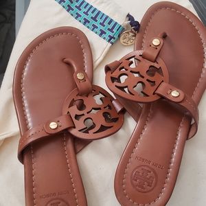 Tory BurchMiller Medallion Leather Flat Thong